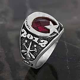 Topçu ve Füze Okulu Yüzüğü 2012 - 347. Dönem, Türk Silahlı Kuvvetler Yüzük, Ay Yıldız Taşlı TSK Yüzük