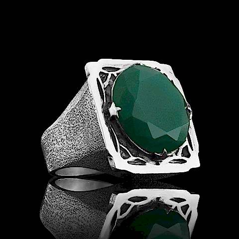 Tourmaline Taşlı Gümüş Yüzük