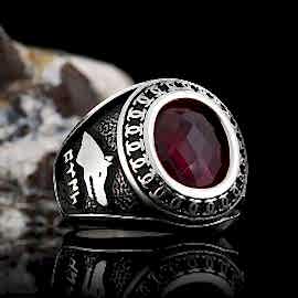 Türkiye Haritalı Göktürk Kurt Osmanlı Yüzüğü