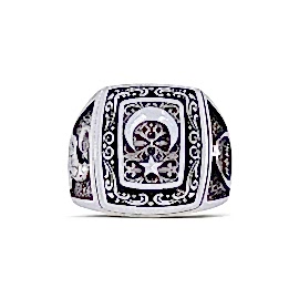 Uluyan Kurt Ay Yıldız İçinde Göktürk Türkçe Yüzük