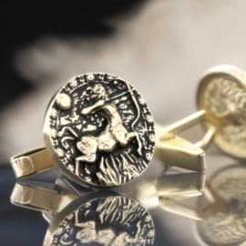 Yay Burcu Kol Düğmesi Gümüş 925 Ayar