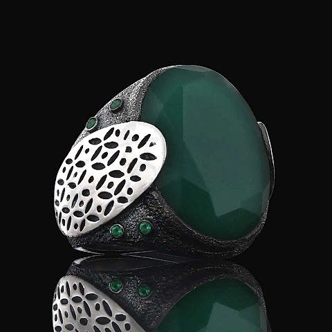 Tourmaline Taşlı Erkek Yüzük, Yüzük, Özel Tasarım Tourmaline Yüzük