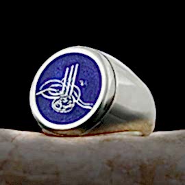 Yuvarlak Mineli Tuğralı Yüzük