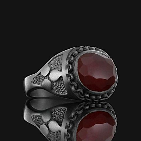 Zarif Kırmızı Akik Taşı Gümüş Yüzük, Şıklığı ve Enerjisiyle Akik Yüzük