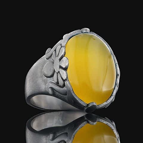 Zarif Sarı Akik Yüzük Modelleri, Eşsiz Sarı Akik Yüzük Tasarımları